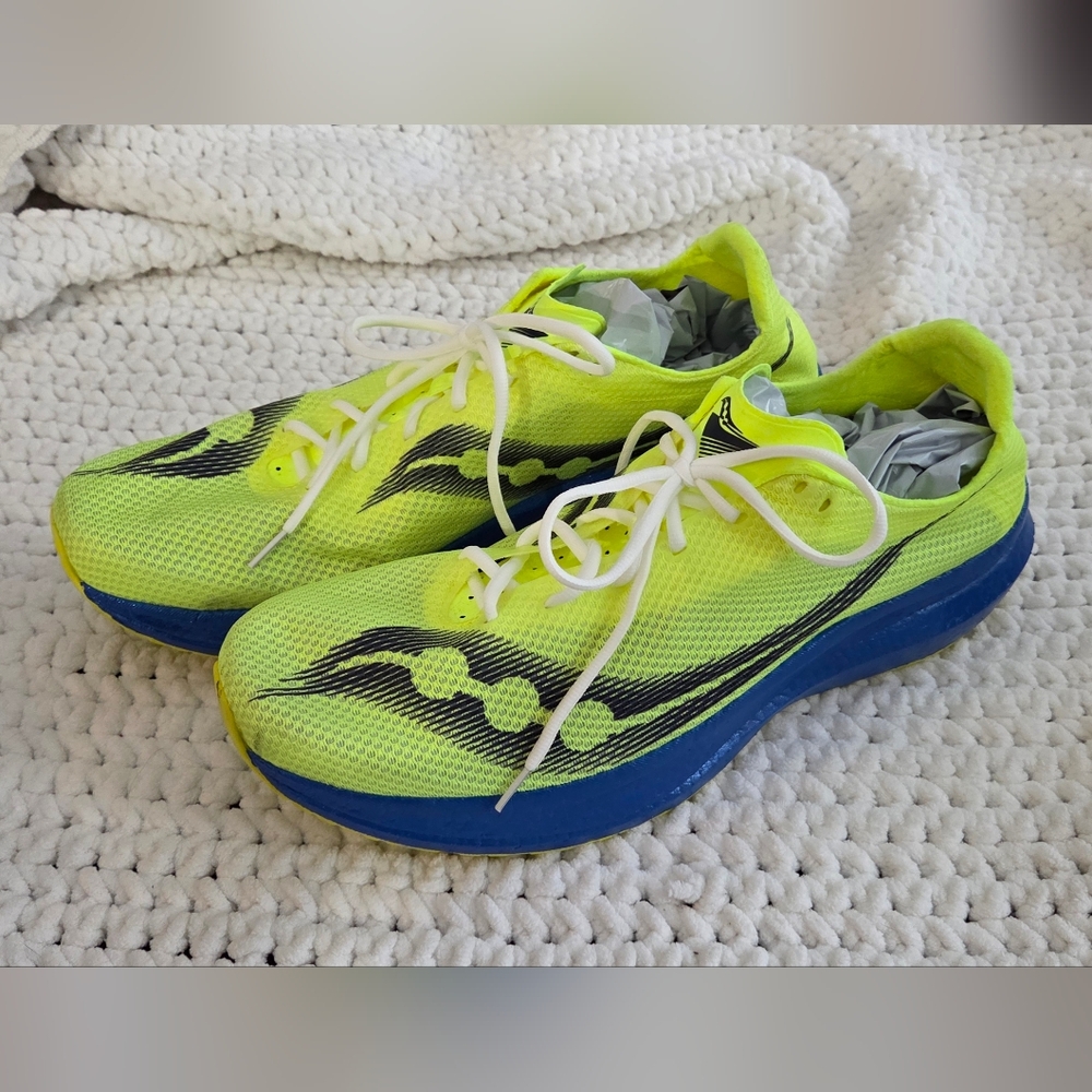 Saucony Shoes - 2022 Endorphin Pro+ Plus Boston Marathon - SZ 15 Mens Bl/Yellow - Picture 2 of 7